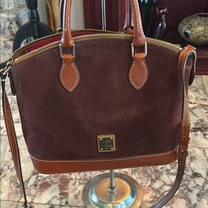 Dooney & Bourke Brown Leather and Suede Handbag